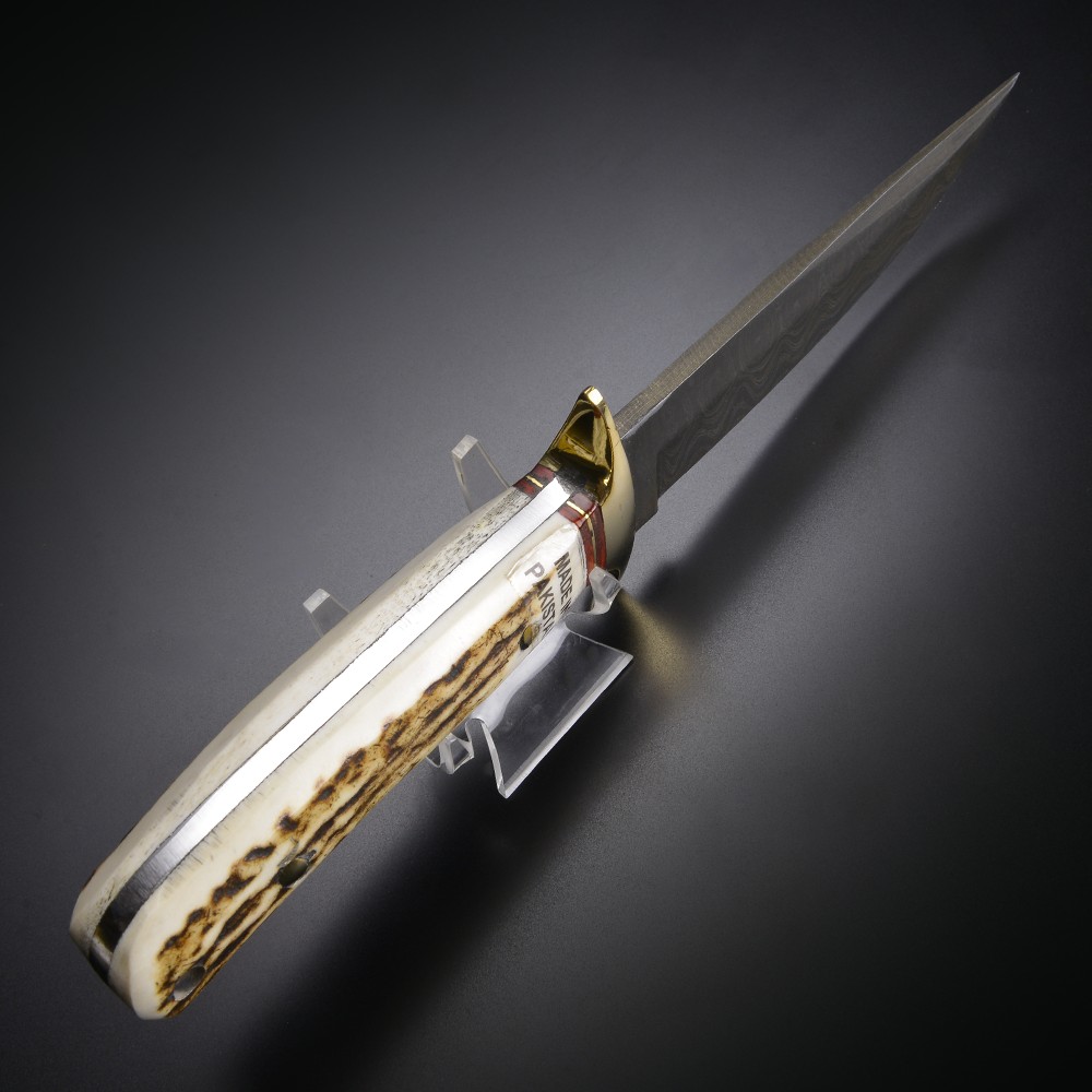 ハンティングナイフ ダマスカス クリップポイント 鹿角 | ミリタリー