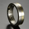 MARBLES 指輪 ダマスカス鋼 リングケース付き 真鍮インレイ