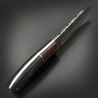 Damascus スキナーナイフ Burgundy マイカルタハンドル レザーシース付き DM1139