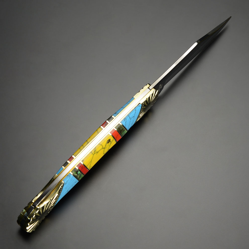 Frost Cutlery 折りたたみナイフ ロックバック式 ターコイズ 549BARY 