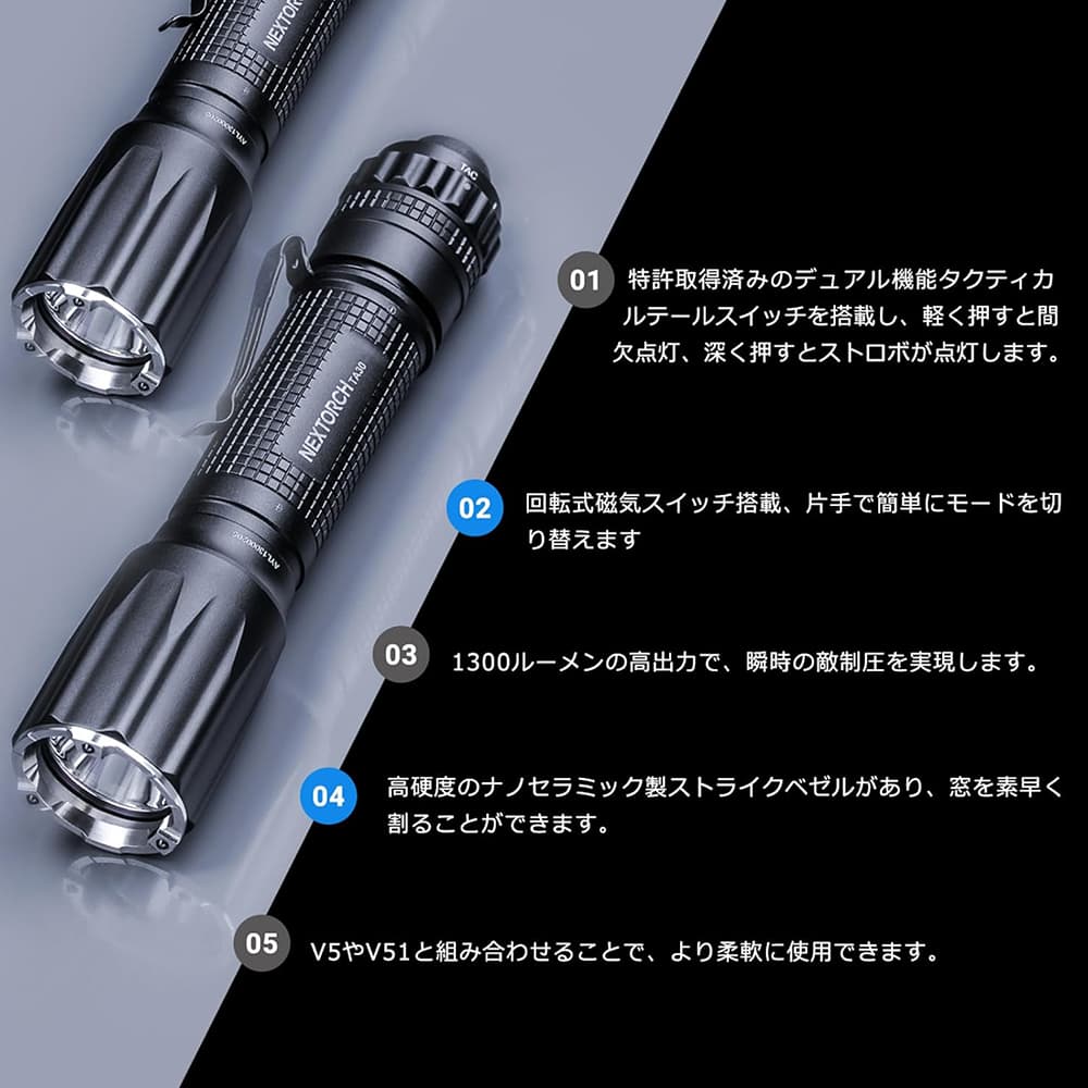 【未使用品】 NEXTORCH フラシュライト TA30 1300ルーメン ミリタリーショップ レプマート / NEXTORCH フラシュライト TA30