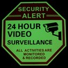 メッセージプレート SECURITY ALERT 24時間監視中 アルミ製 蓄光 0003458-0002