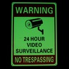 メッセージプレート WARNING NO TRESPASSING 24時間監視中 アルミ製 蓄光 0003458-0001