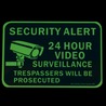 メッセージプレート 24 HOUR VIDEO SURVEILLANCE アルミ製 両面テープ 蓄光 0004776-0001