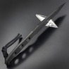 Makkari knives スケルトンナイフ 間狩純平作 ラプトルタントー 黒ブレード 樹脂製シース付き