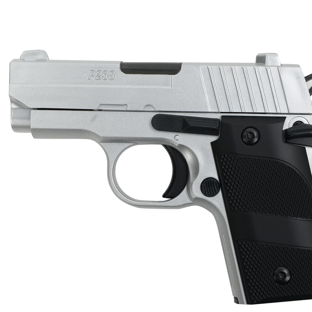 CROWN MODEL エアコッキングガン P238 シルバー マイクロコンパクト 10