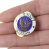 ピンバッジ アメリカ海軍 VETERAN 紋章 ラウンド型