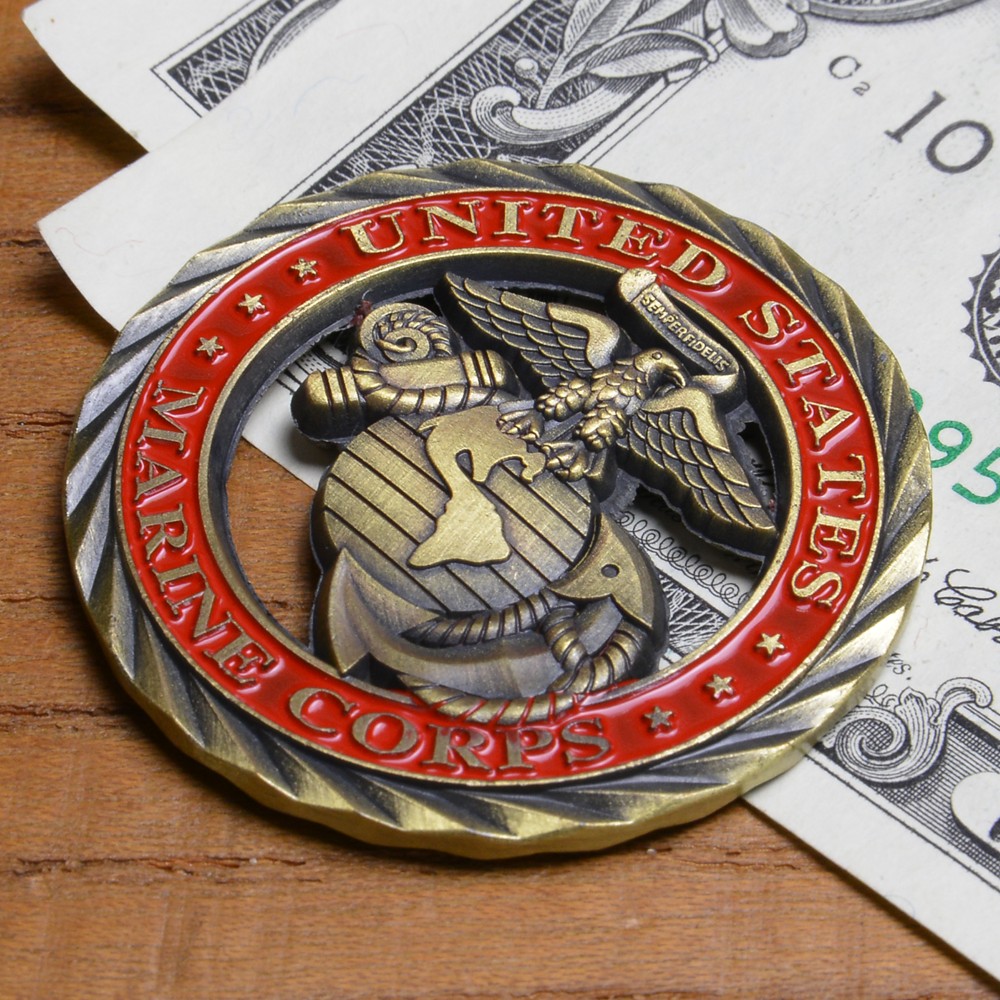 ミリタリーショップ レプマート チャレンジコイン 紋章 アメリカ海兵隊 記念メダル