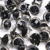 ラウンドスタッズ ハンドクラフト材 ストーン付 12mm ブラック