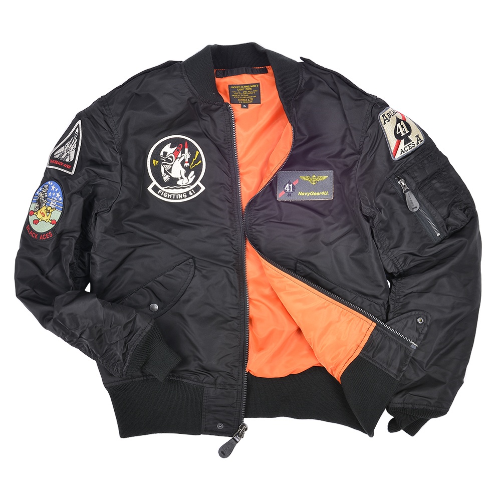 AVIREX flight jacket L-2B MA-1 ブラックエース AVIREX（アヴィレックス） ミリタリージャケット モッズコート avirex