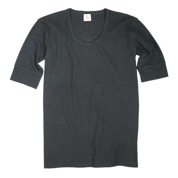 AVIREX 5分袖Tシャツ 無地 デイリー Uネック ワッフル | ミリタリー