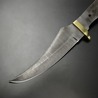 Knifemaking ナイフブレード 真鍮製ガード付 ダマスカス鋼 スキナー BL017