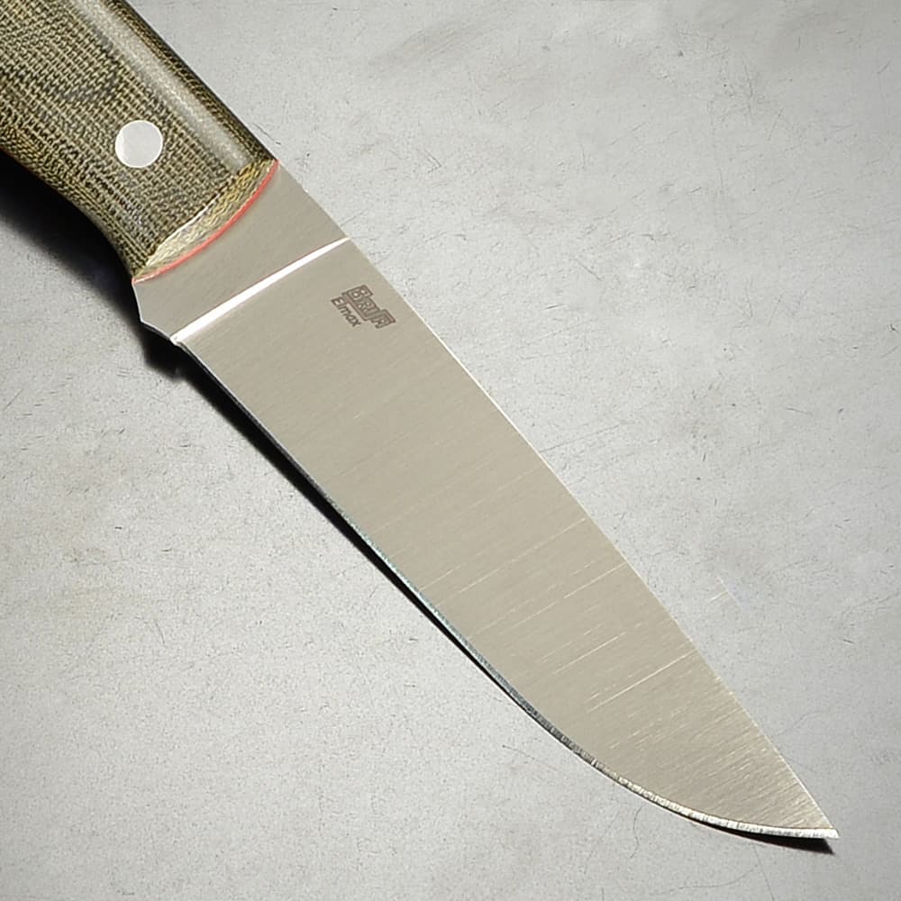 ミリタリーショップ レプマート / BRISA Knives アウトドアナイフ TRAPPER 115 グリーンマイカルタ Elmax  フラットグラインド 専用シース付き 075