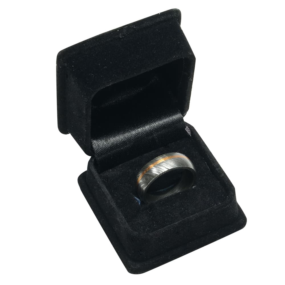 ミリタリーショップ レプマート / MARBLES 指輪 ダマスカス鋼 リングケース付き 銅インレイ