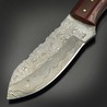 Damascus スキナーナイフ Burgundy マイカルタハンドル レザーシース付き DM1139