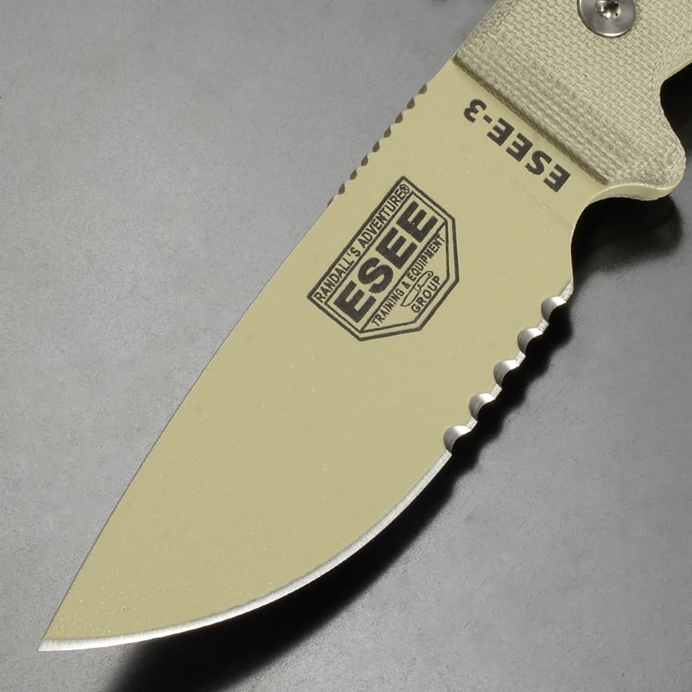 ESEE アウトドアナイフ Model 3 デザートタンブレード 半波刃 ESEE-3S-KO-DT[bes3skodtr] ESEE アウトドアナイフ Model 3 デザートタンブレード 半波刃 ESEE-3S