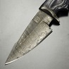 FH Knives ハンティングナイフ 固定刃 ダマスカス鋼 スピアポイント 革製シース付き グレー MLK-0004