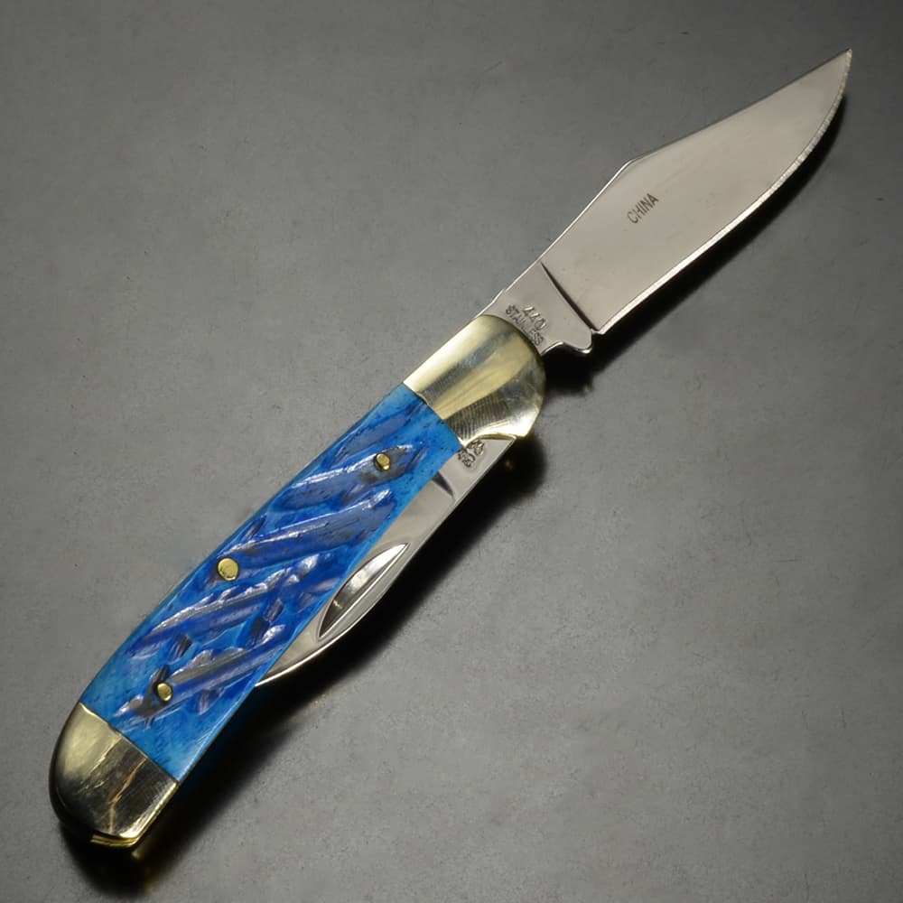 ミリタリーショップ レプマート / Frost Cutlery 折りたたみナイフ Steel Warrior ブルーピックボーン Copperhead  SW-104BLPB