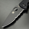 Spyderco 折りたたみナイフ Tenacious ライトウェイト 半波刃 オールブラック C122PSBBK