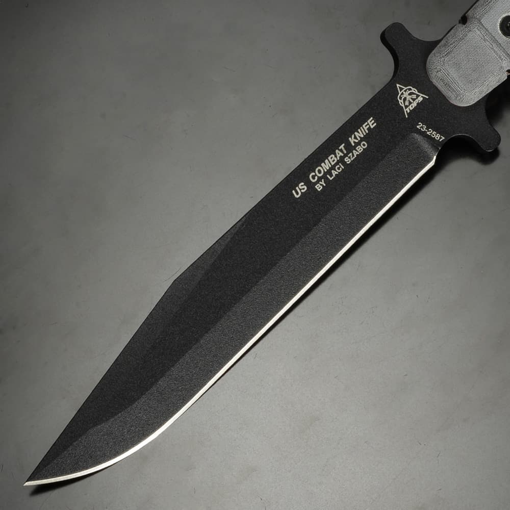 ミリタリーショップ レプマート / TOPS ユーティリティナイフ Combat Knife 1095炭素鋼 マイカルタハンドル TPUS01