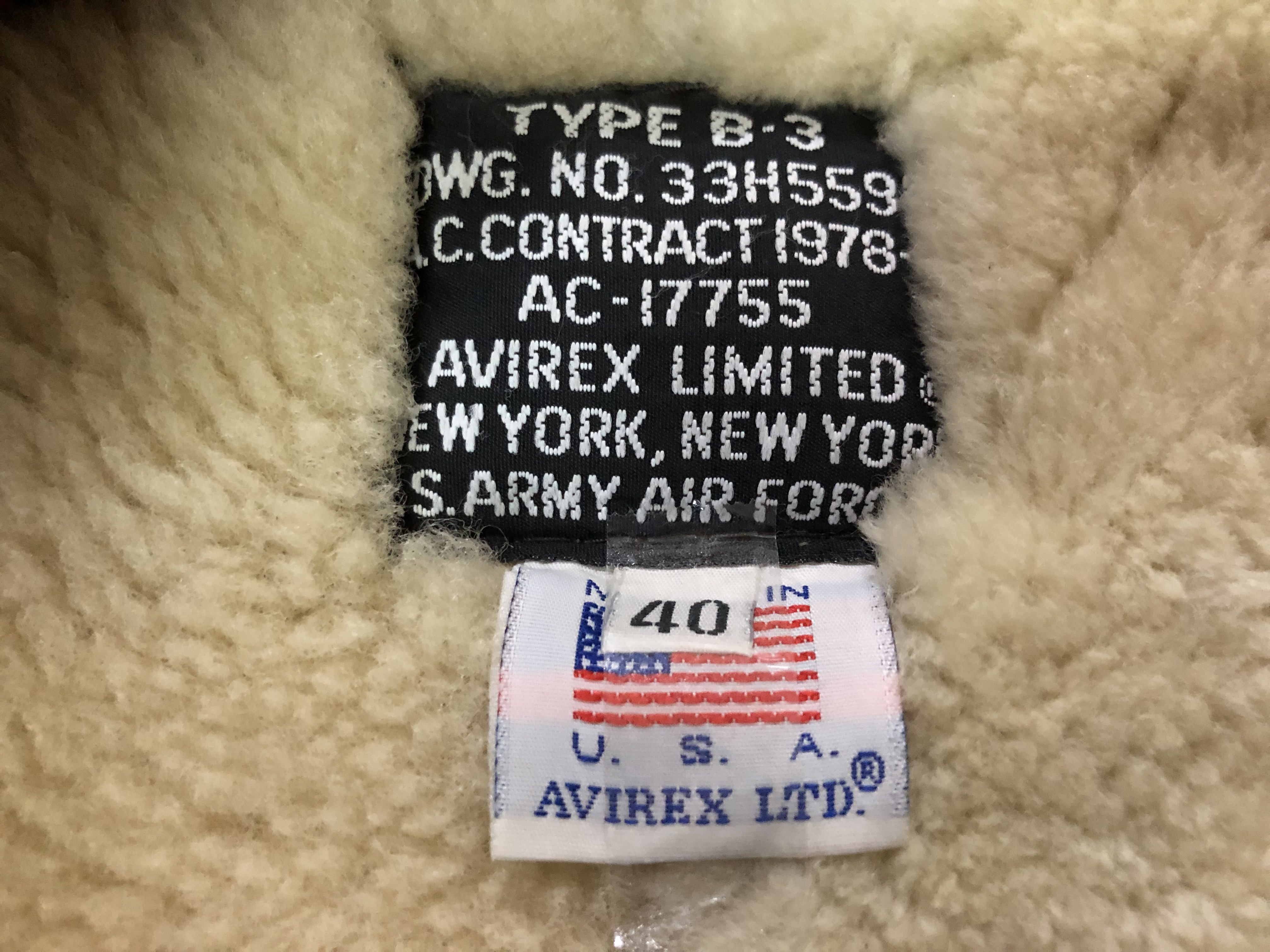 AVIREX B-3 フライトジャケット ユーズド 40 | ミリタリーショップ 