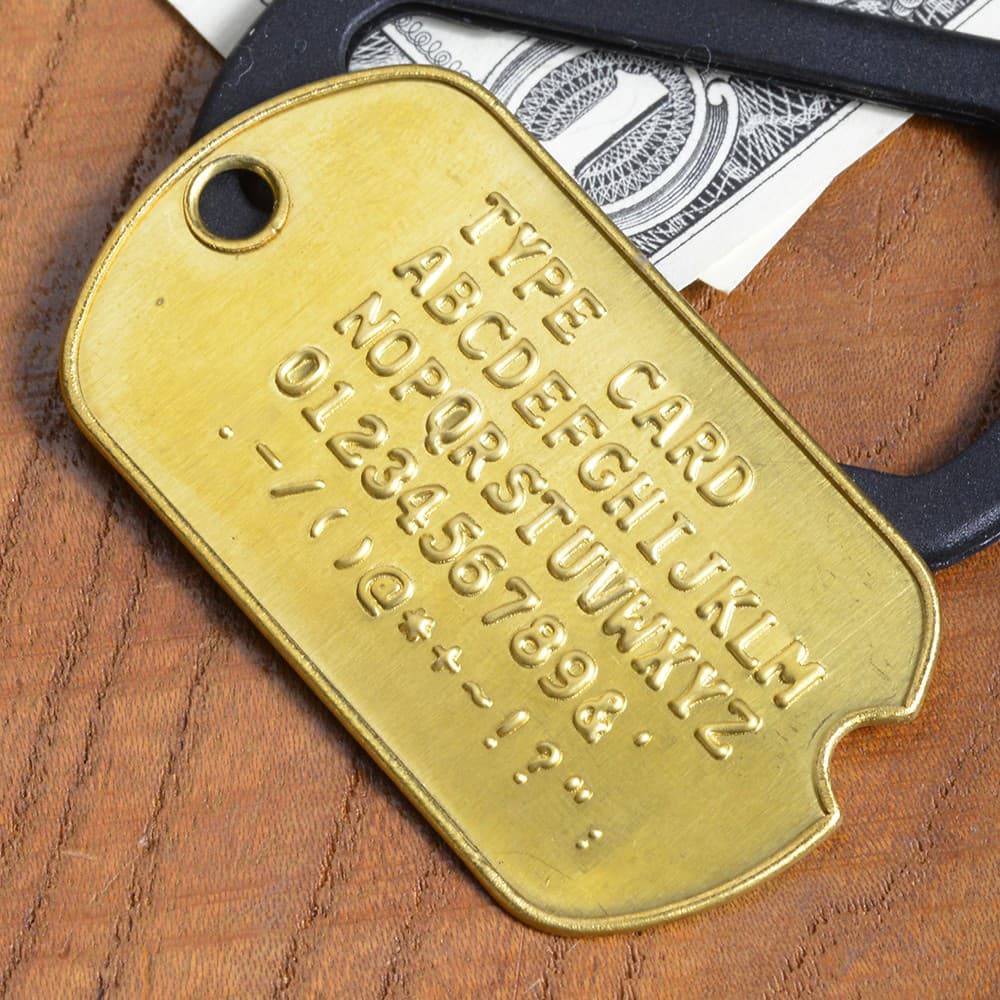 切り欠き ドッグタグ フルセット 真鍮製 刻印付 加工日数2〜3営業日