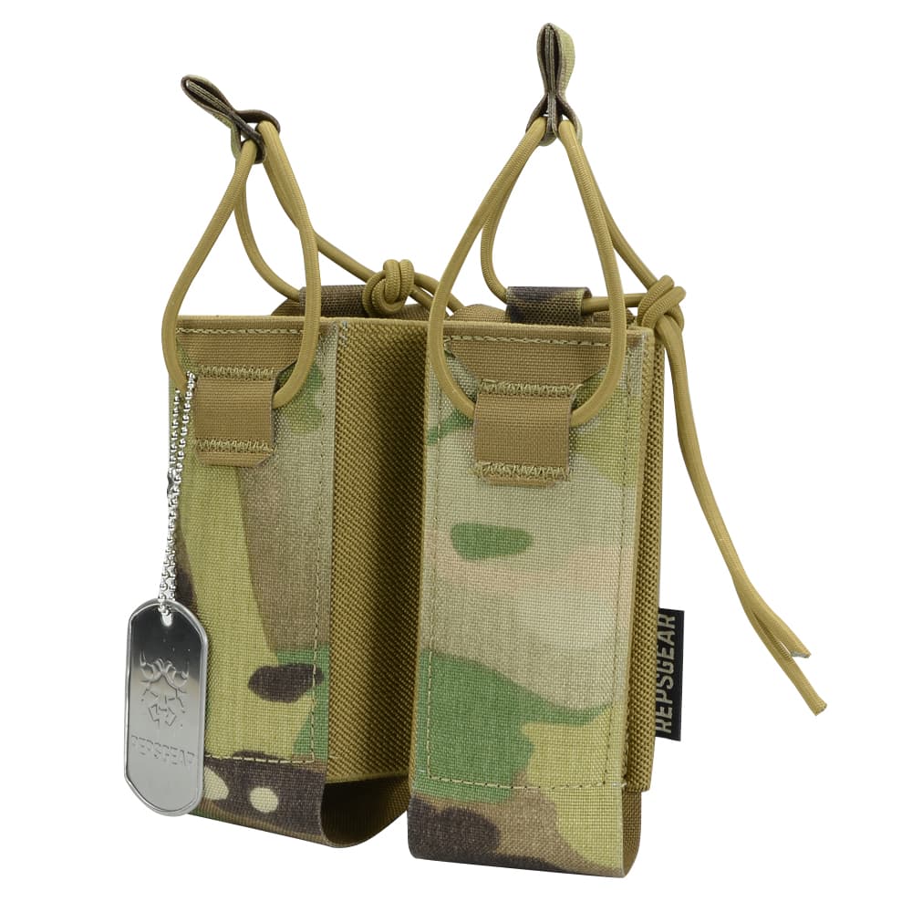 TMC MP7A1u0026各種サブマシンガン ダブルマガジンポーチ マルチカムブラック