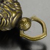 ペンダントトップ 中国風 獅子モチーフ 頭像 鈴型 真鍮