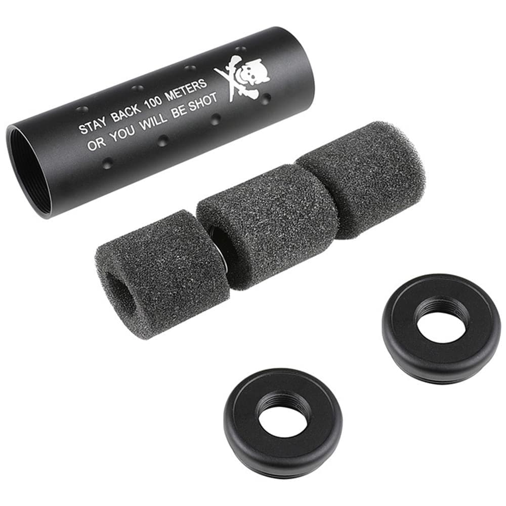 SAA サイレンサー スカル Φ30×110mm/14mm逆ネジ saa-s017-bk