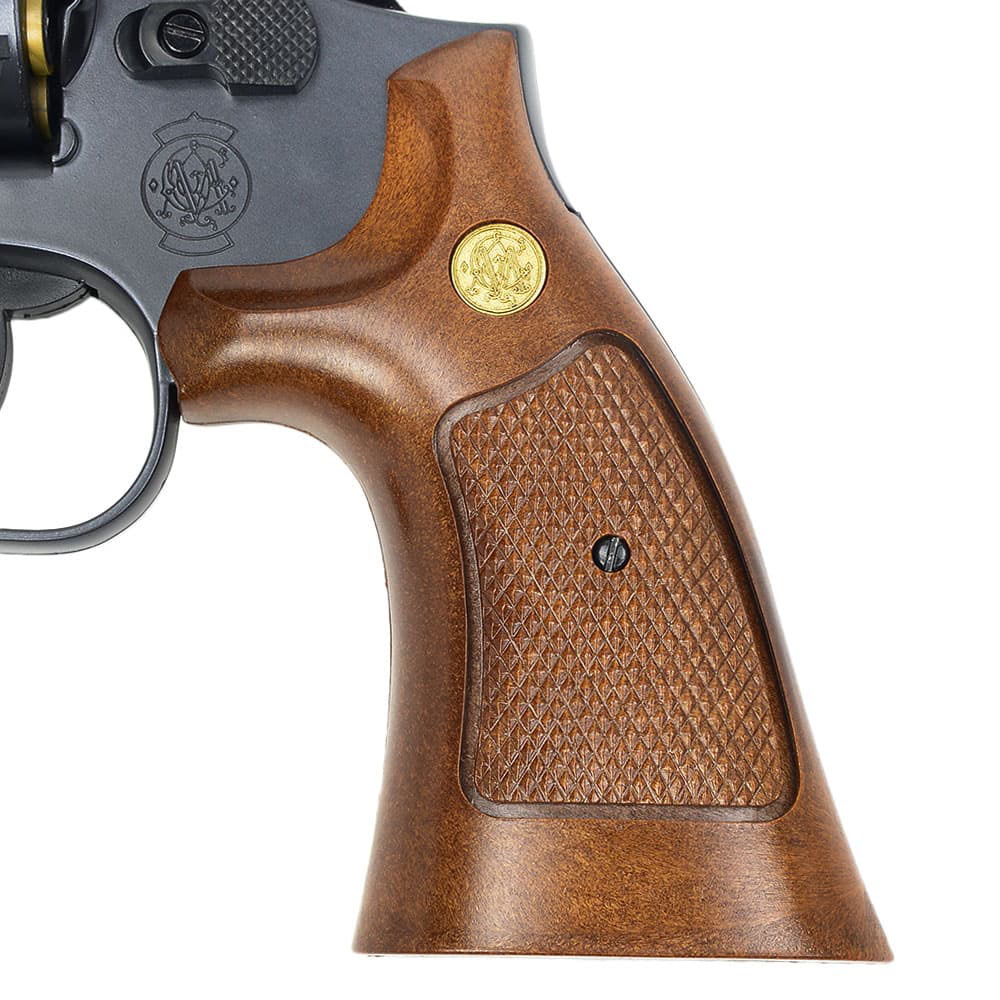 M19 ウッドグリップ 4インチ ガスガン CROWN MODEL エアコッキングガン S&W M19 ウッドタイプグリップ 4