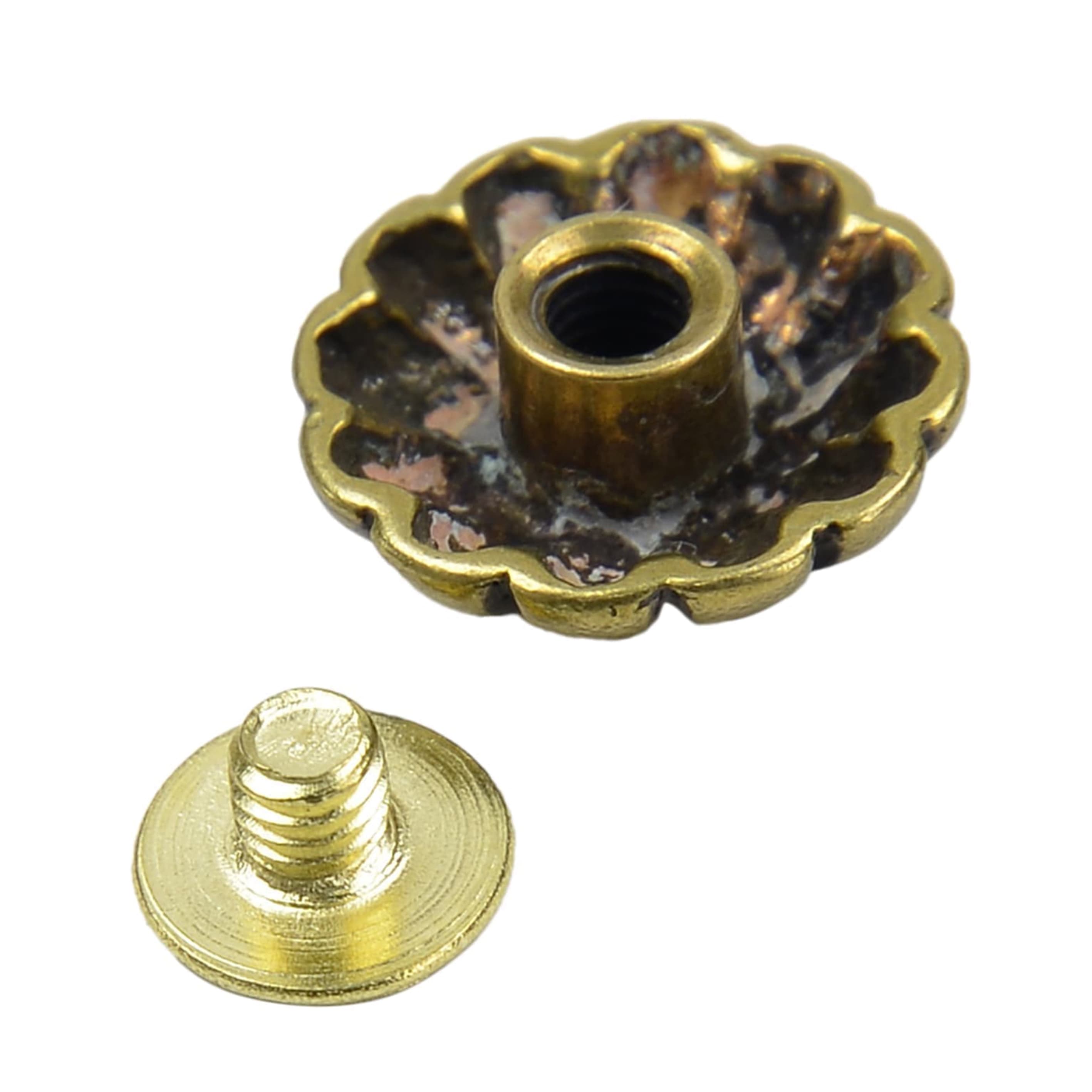 コンチョ 真鍮 菊型 12mm 小物用金具 | ミリタリーショップ レプマート