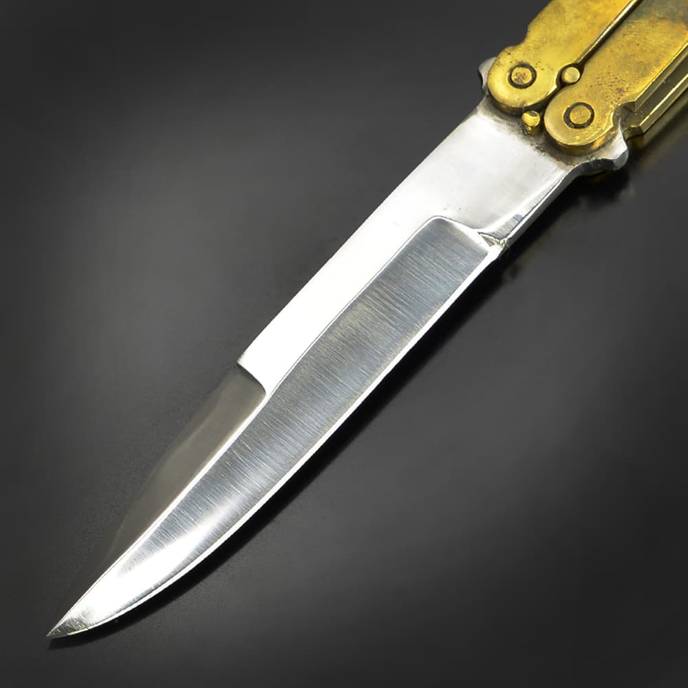 真鍮製 バタフライナイフ型 アンティーク雑貨 バタフライナイフ 折りたたみナイフ 真鍮製ハンドル | ミリタリー