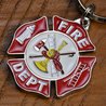 FIRE DEPT. ロゴ型 キーリング 消防隊 エンブレム