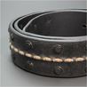 レザーベルト ネイルヘッド ヴィンテージ風 ブラック