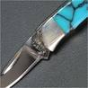 ATHRO 小型ナイフ 折りたたみ式 ターコイズ