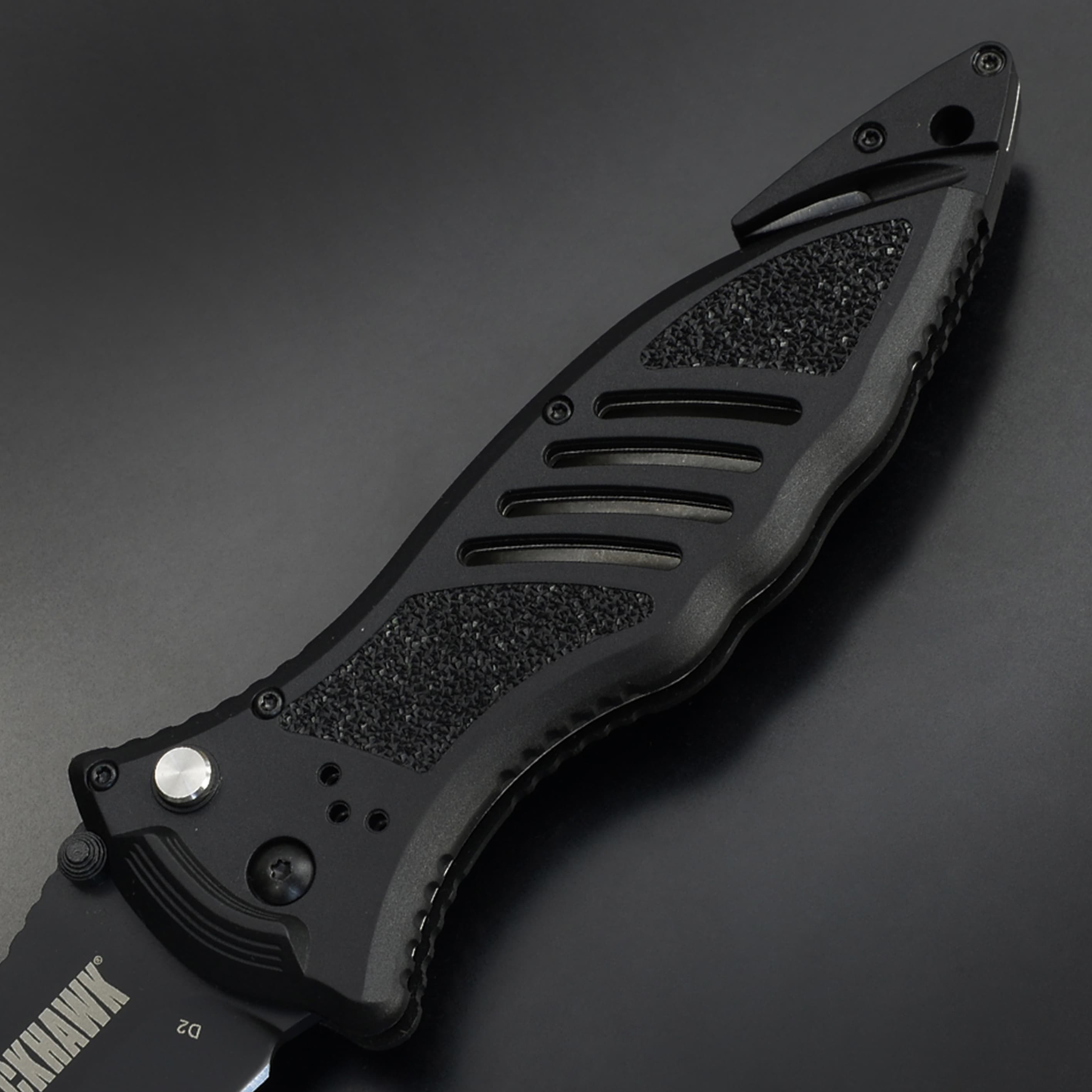 BLACKHAWK 折りたたみナイフ CQD ボタンロック BH15M301BK