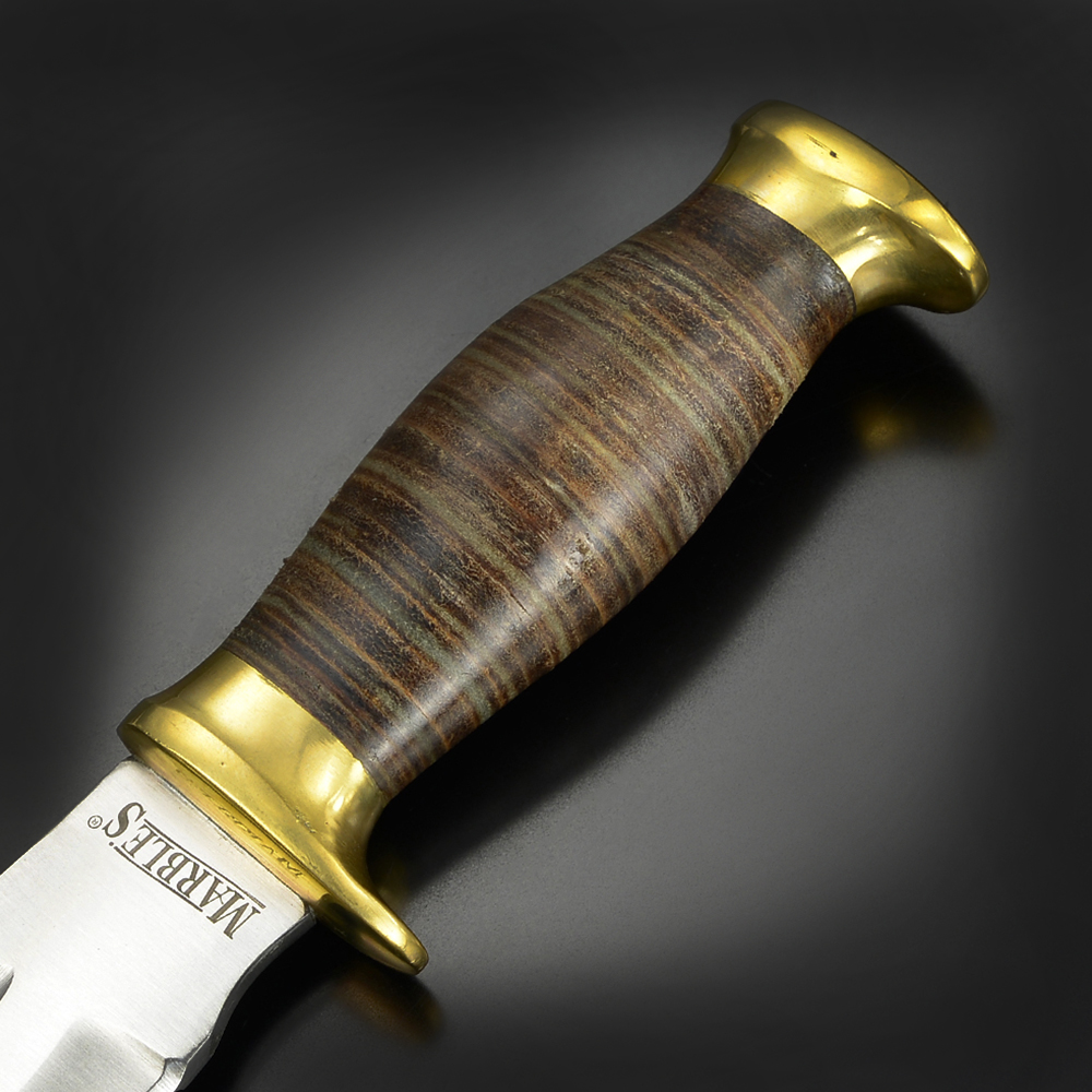 MARBLES ボウイナイフ Stacked Leather Hunter 積層革ハンドル レザー