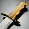 ボウイナイフ 直刃 ウッドハンドル 革製シース付き フルタング 202858-CS