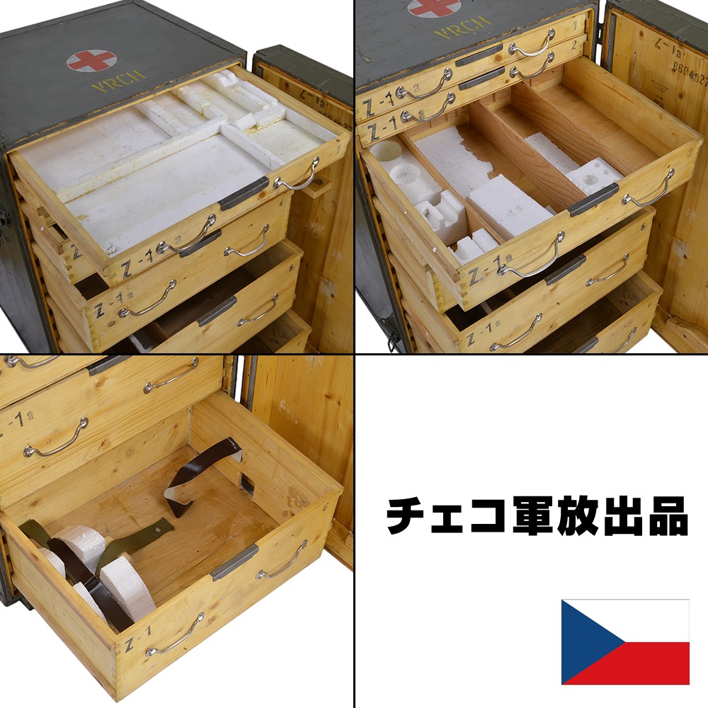 ミリタリーショップ レプマート / チェコ軍放出品 メディカルボックス 木製