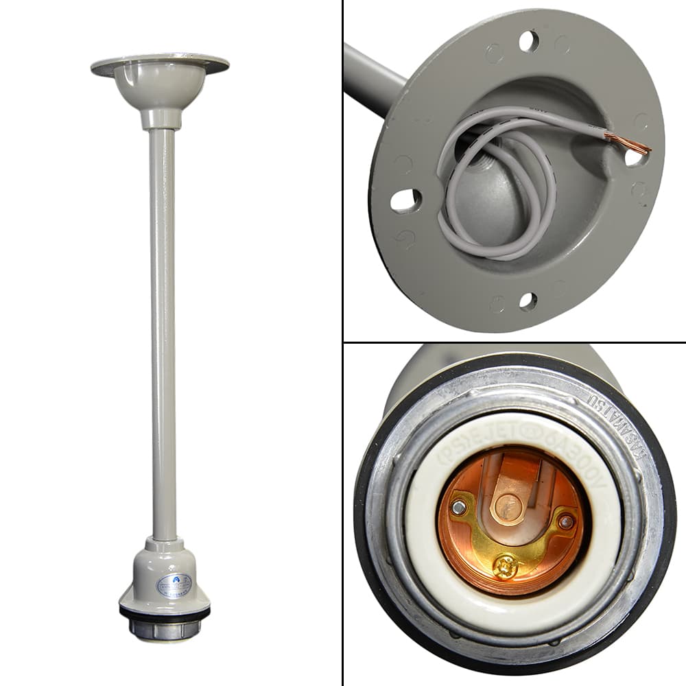 工業系シーリングライト パイプ吊り型 レトロ照明器具 ランプガード