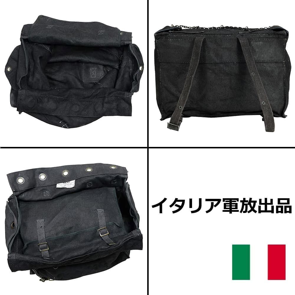 イタリア軍放出品 バックパック 帆布製 チェーン式 ブラック