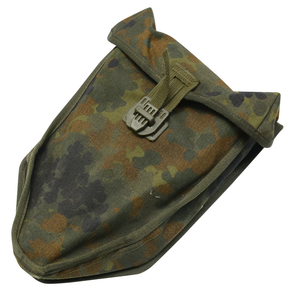 ドイツ軍放出品 折りたたみスコップ 三つ折り フレクター迷彩カバー付
