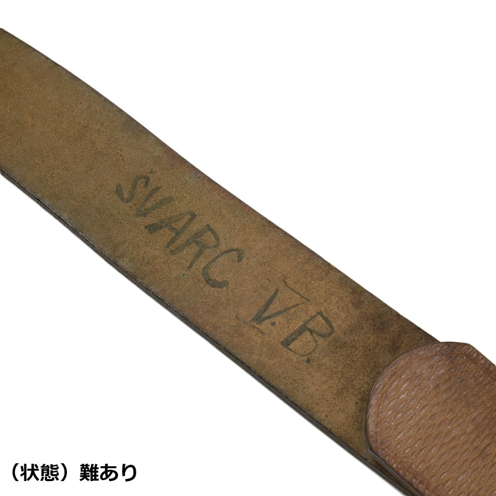 チェコ軍放出品 レザーベルト 穴隠しあり フック式 ノーマルバックル