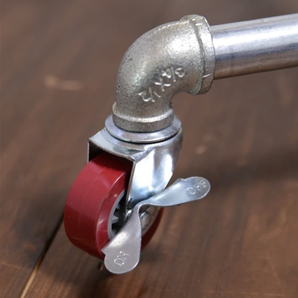 ガス管ハンガーラック キャスター付 組み立て式 シルバー | ミリタリー