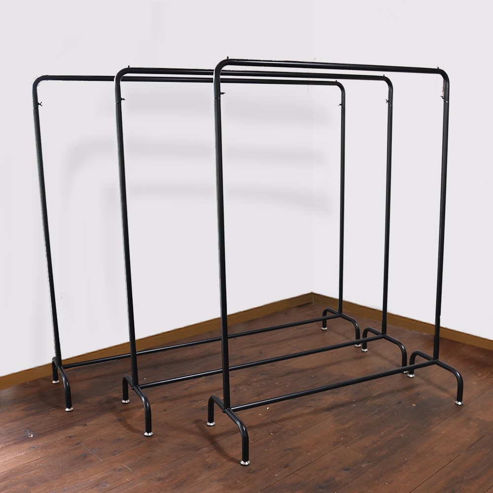 組立式 ハンガーラック 固定式 スチール製 マットブラック ミリタリー