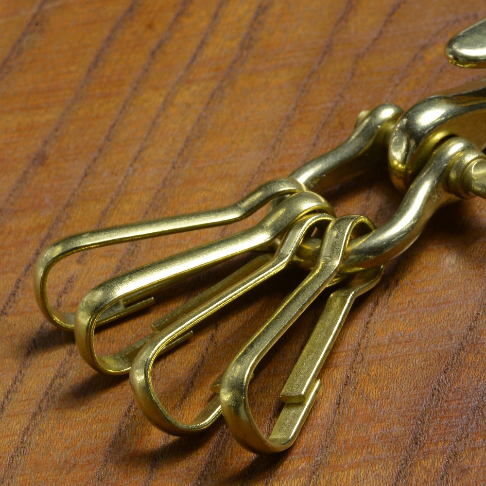 真鍮製 キーホルダー 釣り針フック シャックル付 | ミリタリーショップ