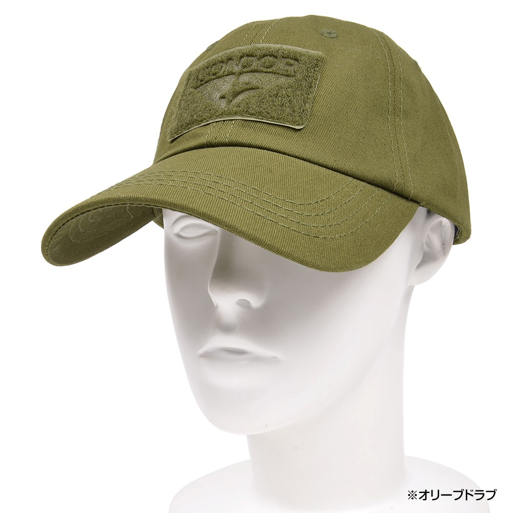 CONDOR タクティカルキャップ 帽子 ベルクロ調整 ミリタリー 単色
