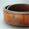 レザーベルト エンボスリーフ ブラウン