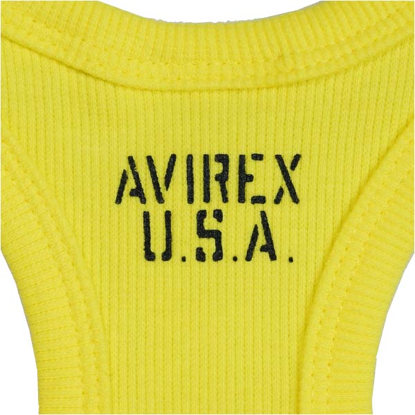 AVIREX タンクトップ 無地 デイリー バッククロス イエロー Sサイズ 