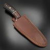 Damascus スキナーナイフ Burgundy マイカルタハンドル レザーシース付き DM1139
